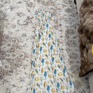 Strapless Sea Life Print Dress